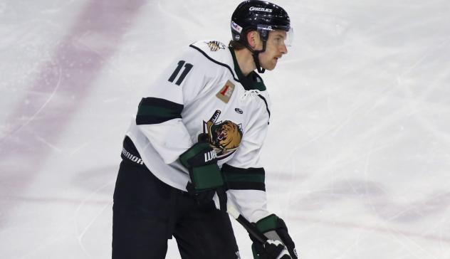 Defenseman Shane Kuzmeski with the Utah Grizzlies