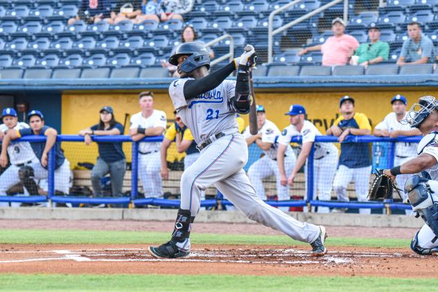 Pensacola Blue Wahoos' Paul McIntosh at bat