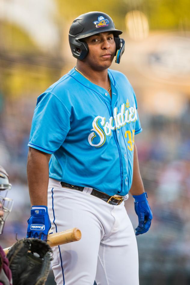 Leandro Cedeño with the Amarillo Sod Poodles