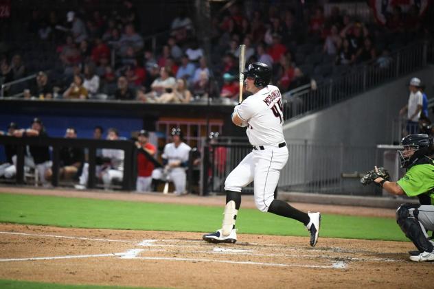 Fayetteville Woodpeckers' Garrett McGowan at bat