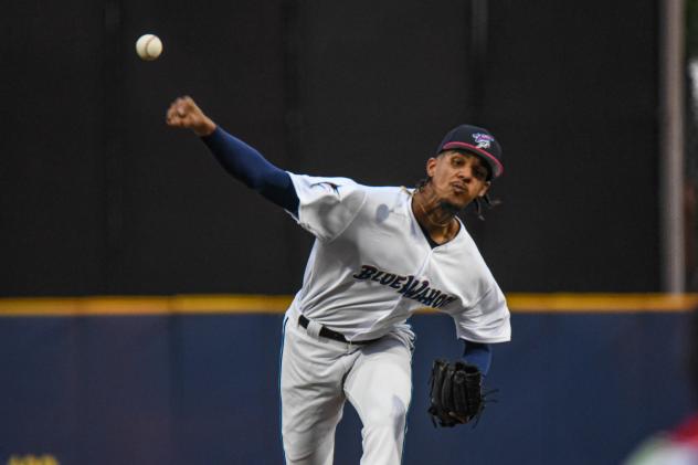 Pensacola Blue Wahoos' Eury Pérez in action