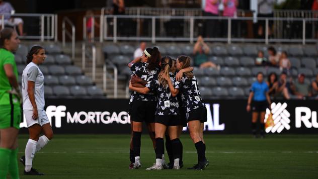 Racing Louisville FC celebrates win