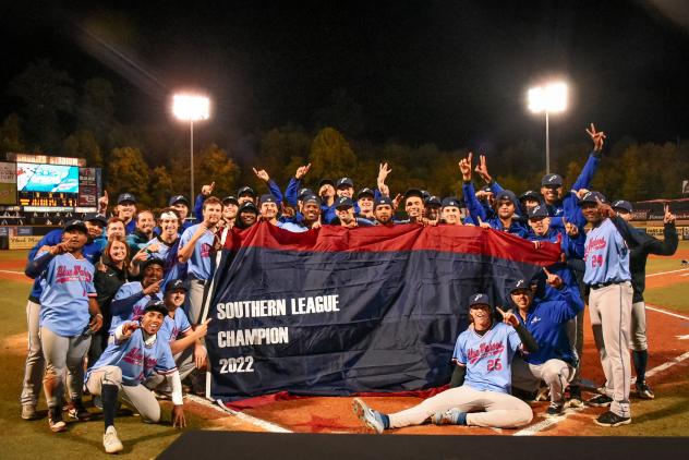 Pensacola Blue Wahoos celebrate championship series win