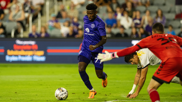 Louisville City FC forward Enoch Mushagalusa