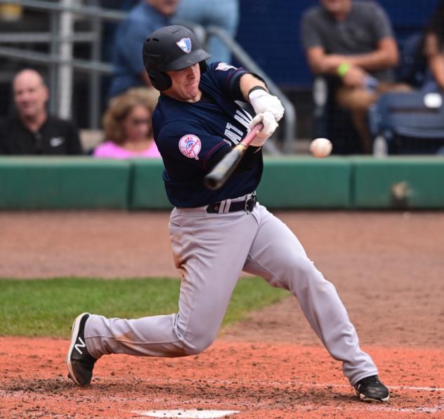 Outfielder Harrison Bader with the Somerset Patriots