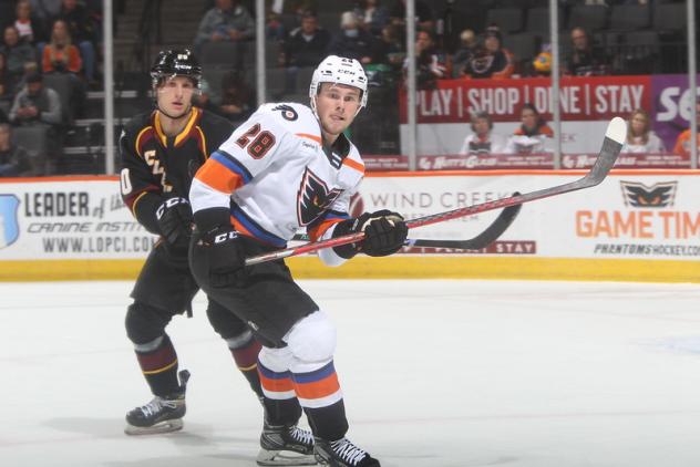 Lehigh Valley Phantoms right wing Olle Lycksell vs. the Cleveland Monsters