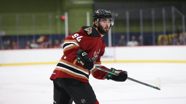 LIAM KIRK of the Tucson Roadrunners on the ice