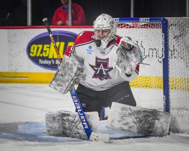 Allen Americans goaltender Luke Peressini