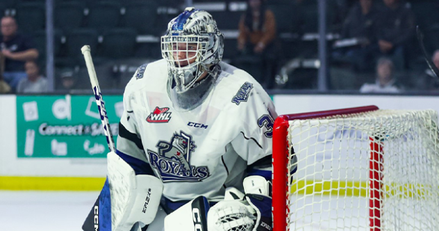 Victoria Royals' Tyler Palmer on the ice