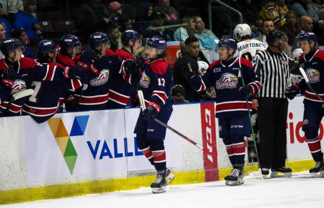 Saginaw Spirit's Josh Bloom celebrates win