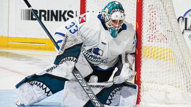 Wichita Thunder goaltender Strauss Mann